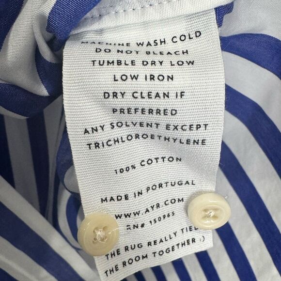 NEW AYR THE Deep End oversized cotton shirt in blue stripe - Picture 6 of 7